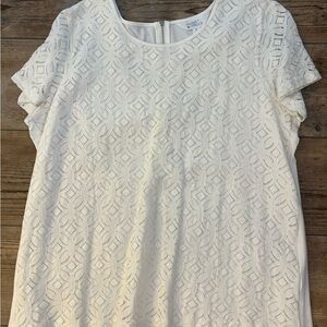 Market & Spruce Cream Textured Blouse xl